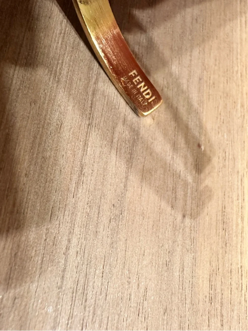 Fendi Gold Metal Logo Cuff Bracelet - Picture 3 of 5